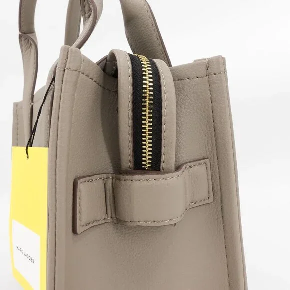 Marc Jacobs Women's The Leather Small Tote Handbag Cement Gray OS - Picture 9 of 16